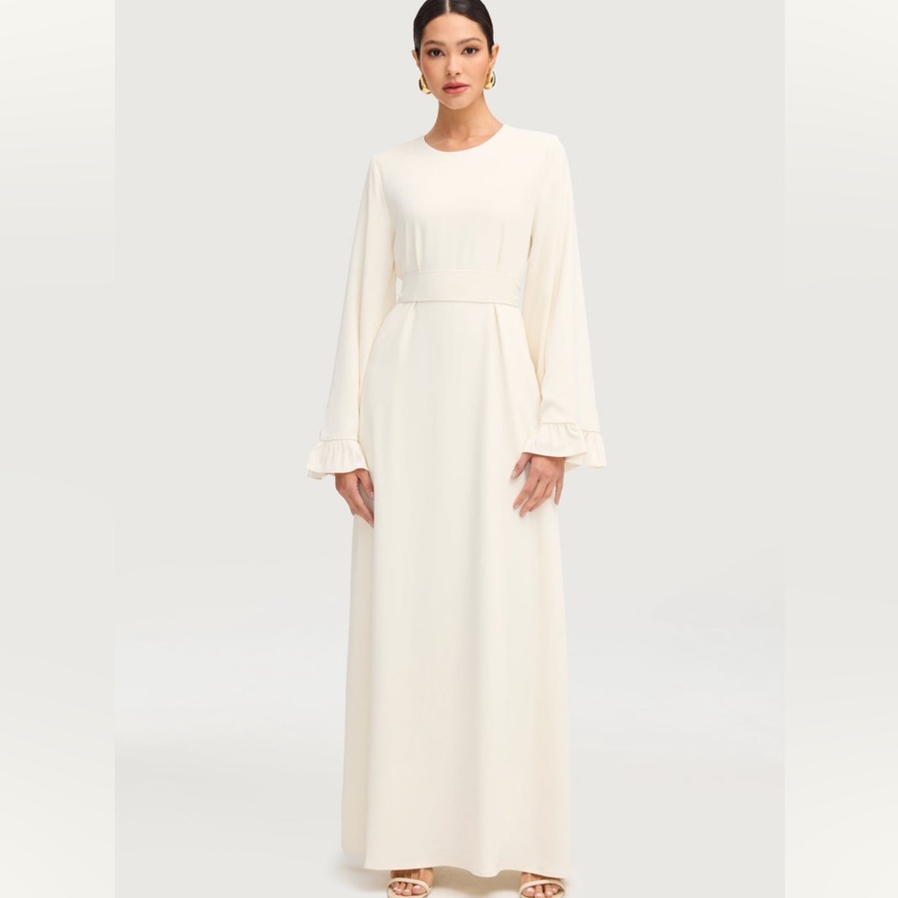 Veiled collection ruffle maxi dress